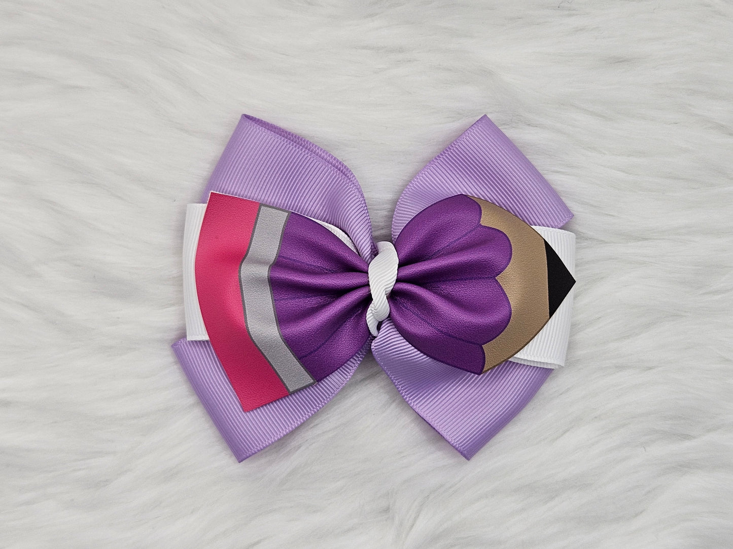 Medium "Purple Pencil" Hair Bow