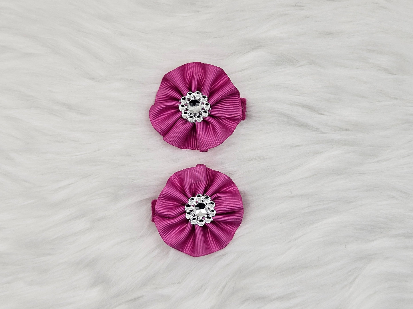 2 Small "Pretty in Pink" Hair Bows