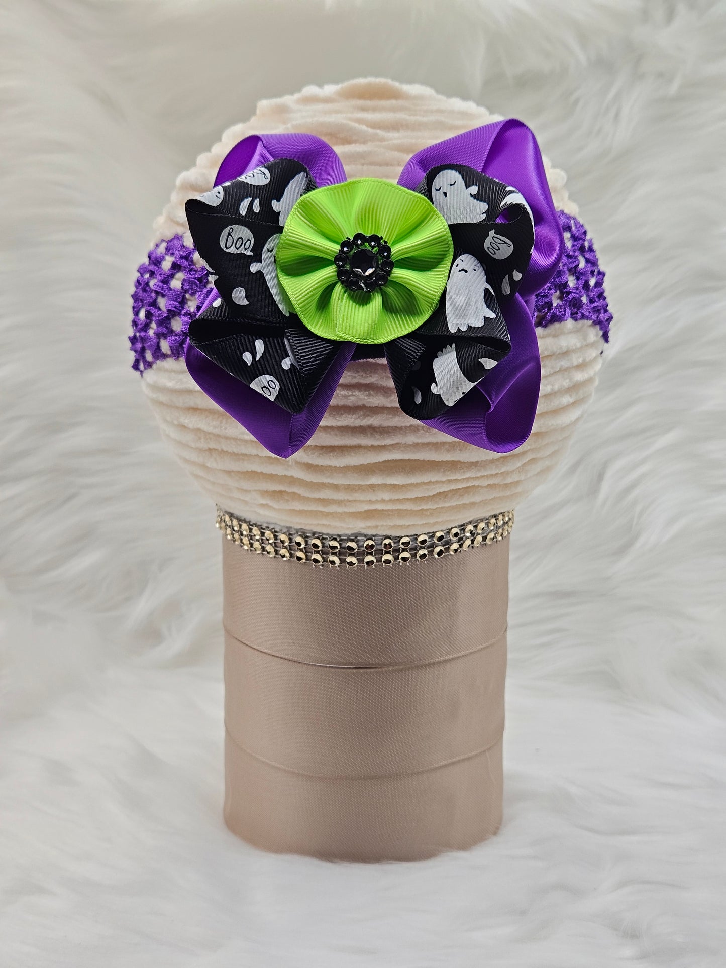 "Black and Purple with Ghosts" Headband