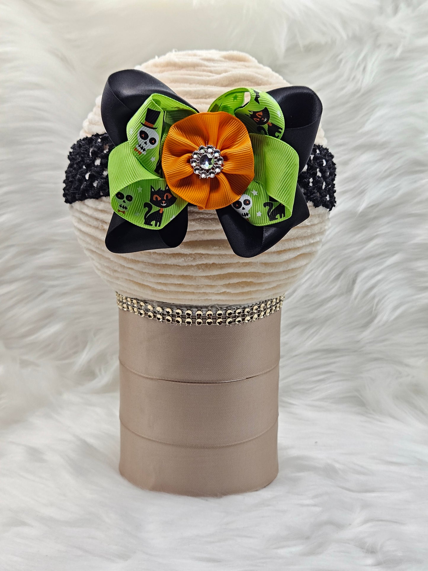 "Black and Green for Halloween" Headband