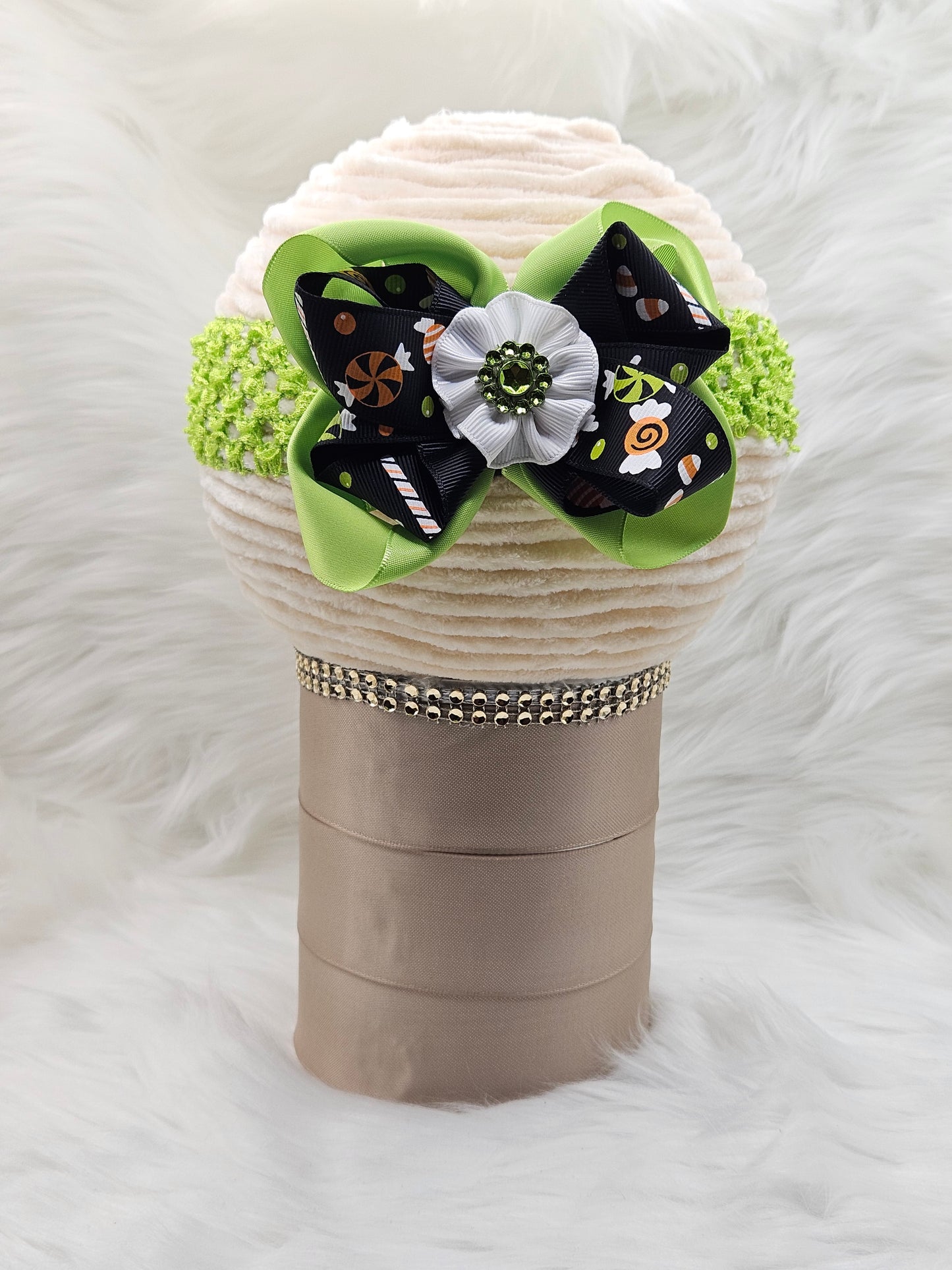"Black and Green with Candy" Headband