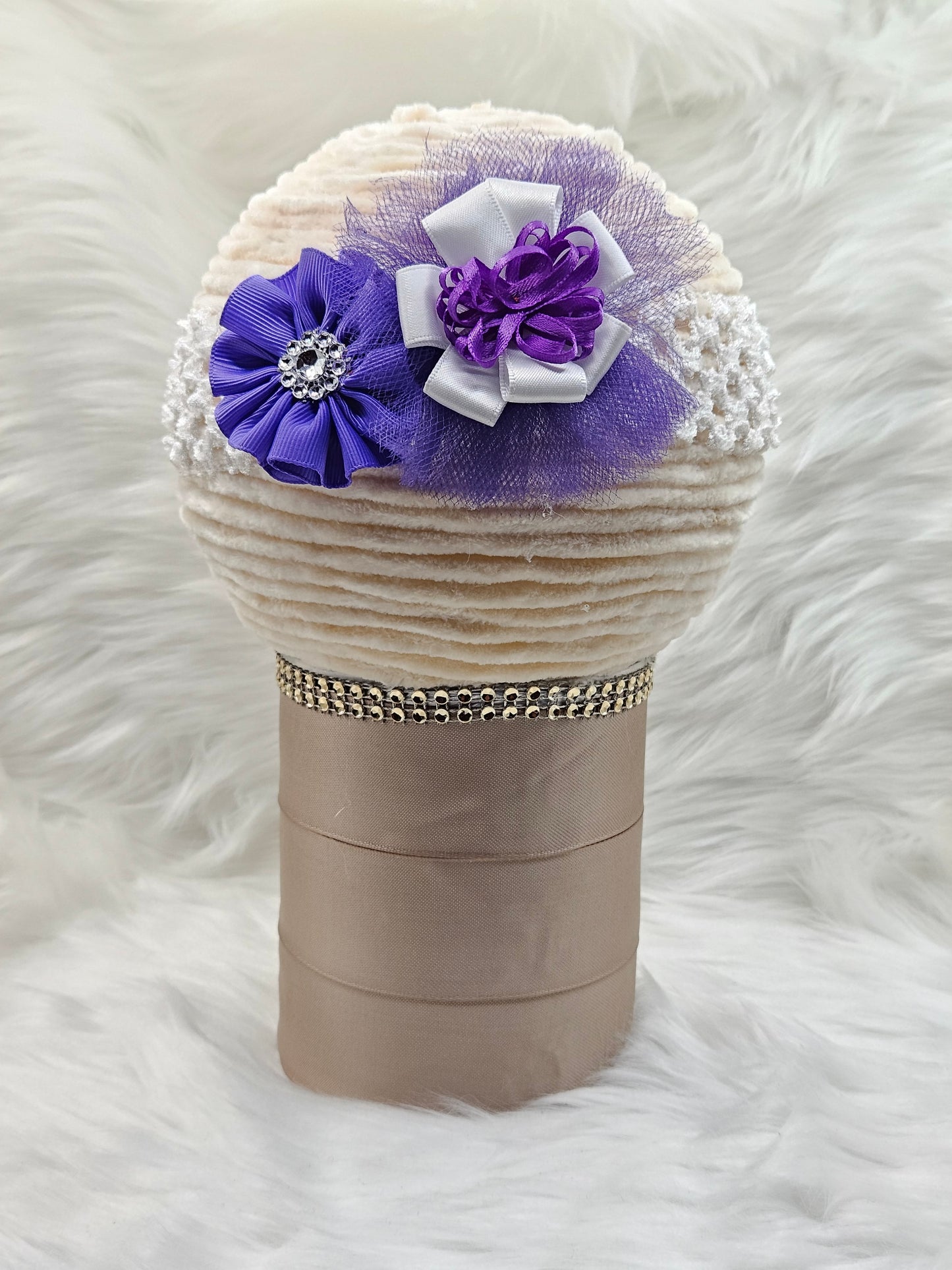 "Purple and White Flowers" Headband