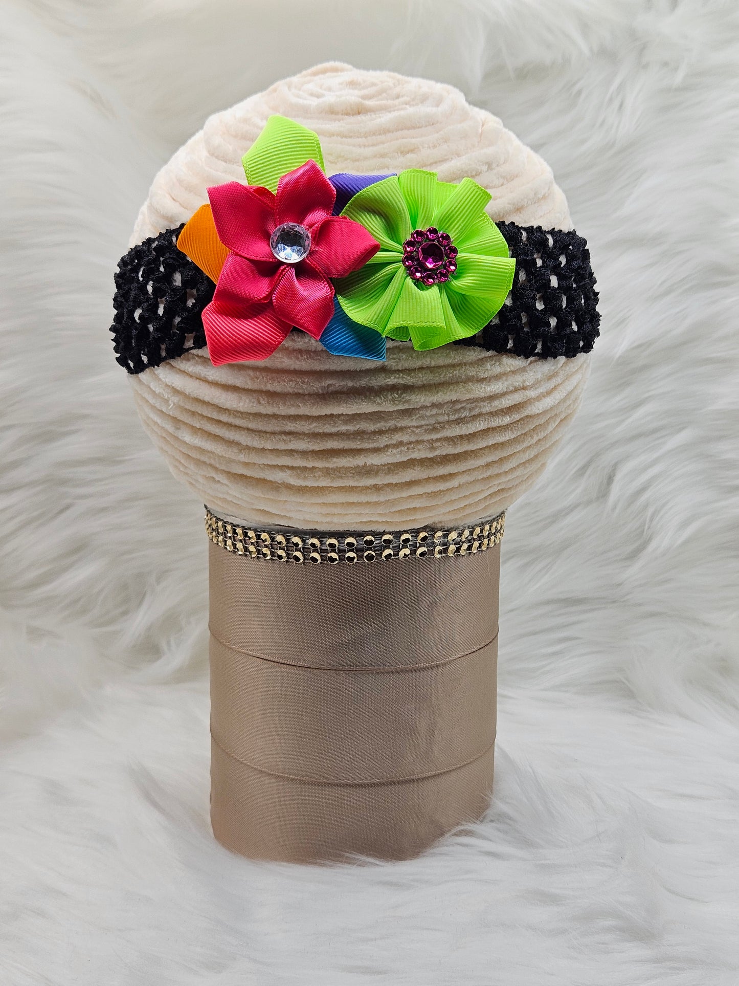 "Red and Green Flowers" Headband