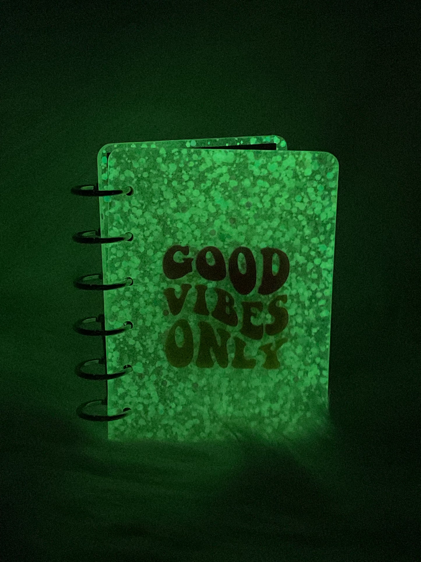 "Good Vibes Only" Glow-in-the-Dark Small Notebook