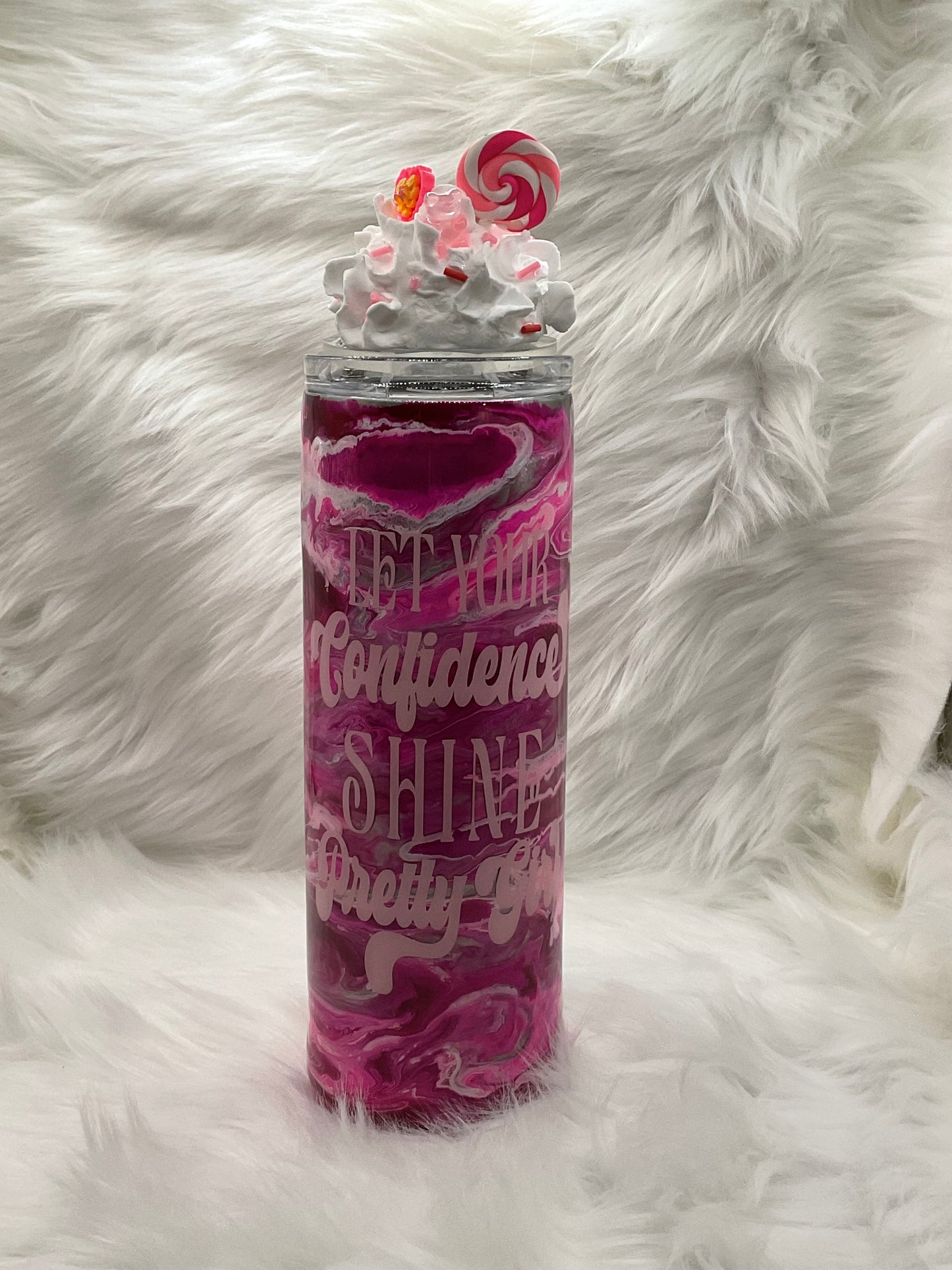 "Confidence Shine” 20oz Tumbler with Decorative Top
