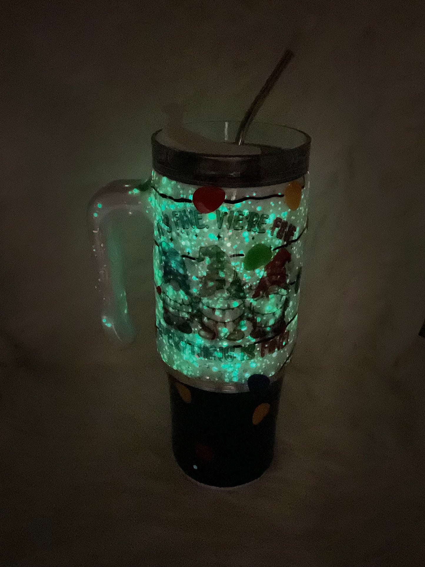 "Everything is Fine" 30oz Glow-in-the-Dark Tumbler with Lights