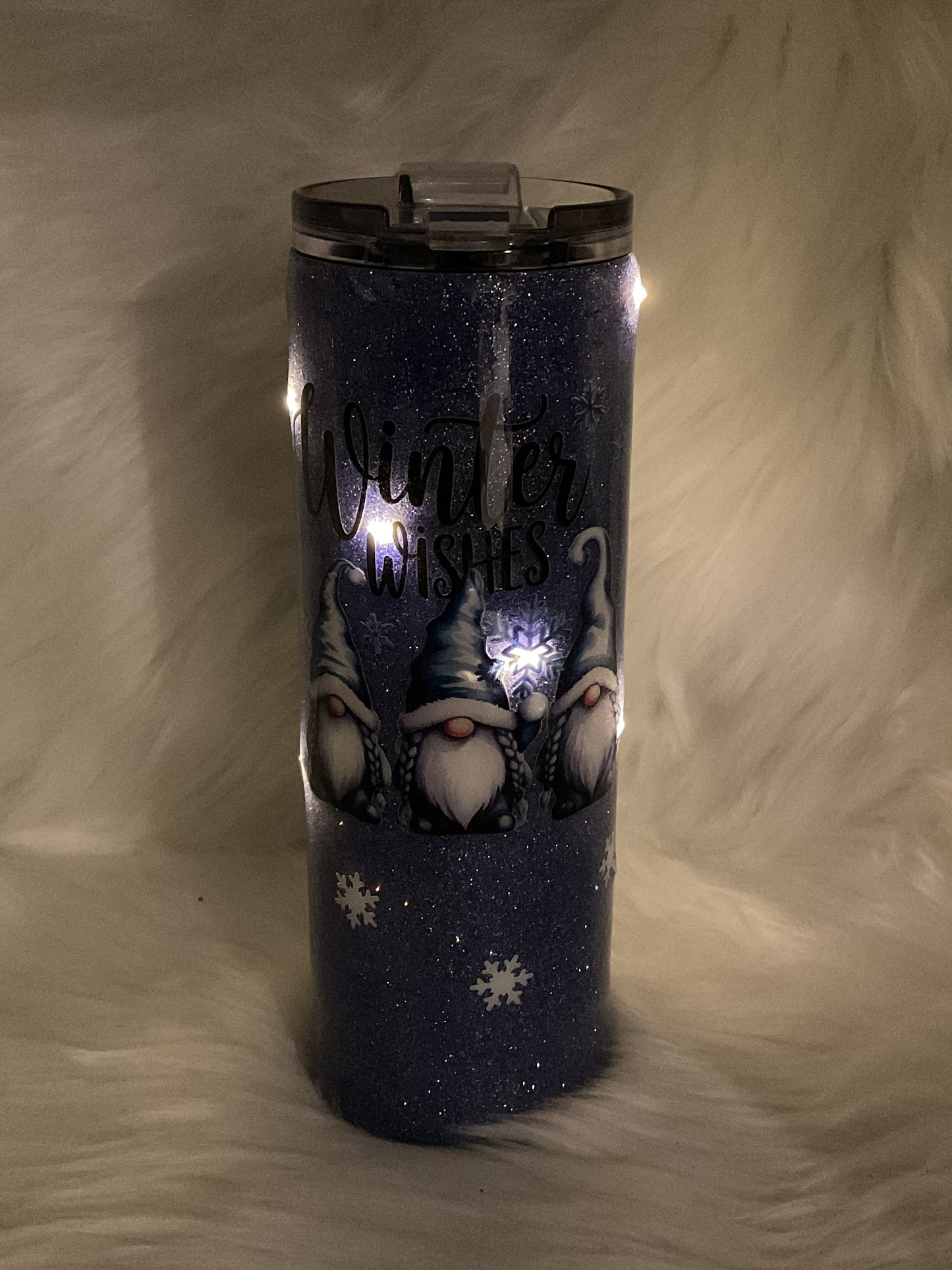 "Winter Wishes" 20oz Tumbler with Lights