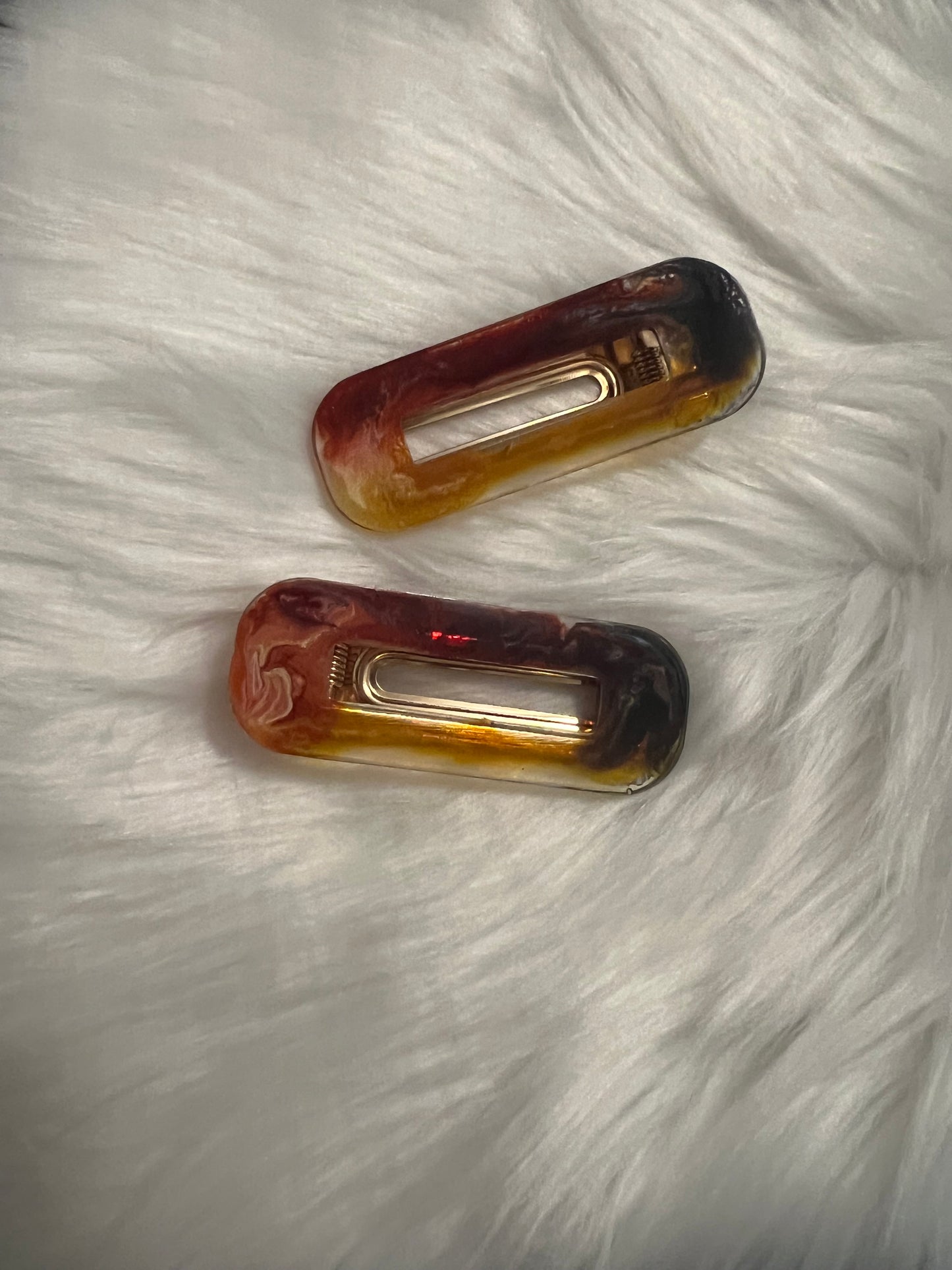 Red & Orange Racetrack Hair Clips