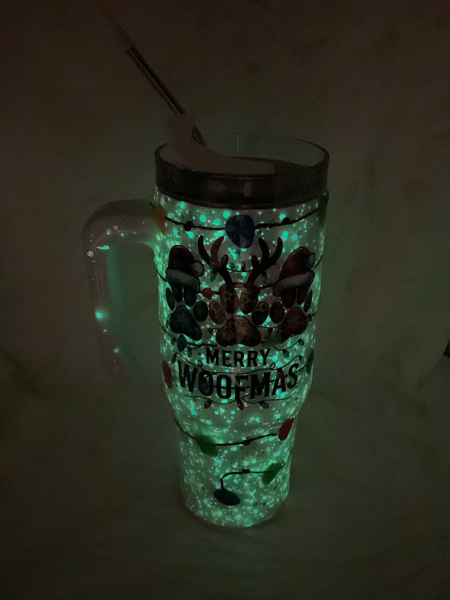 "Merry Woofmas" 30oz Tumbler with Lights