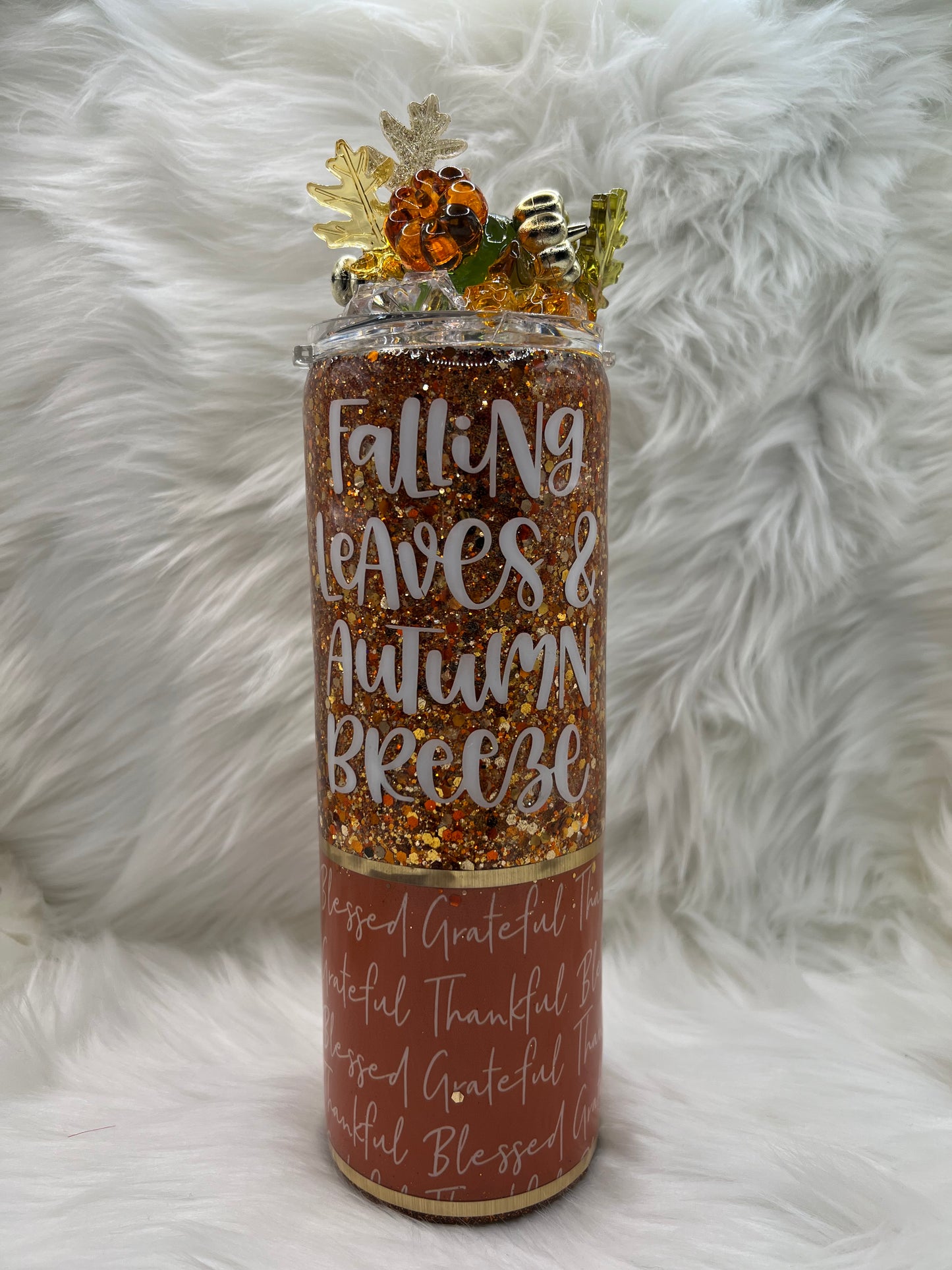 "Falling Leaves” 20oz DUO Tumbler with Decorative Top
