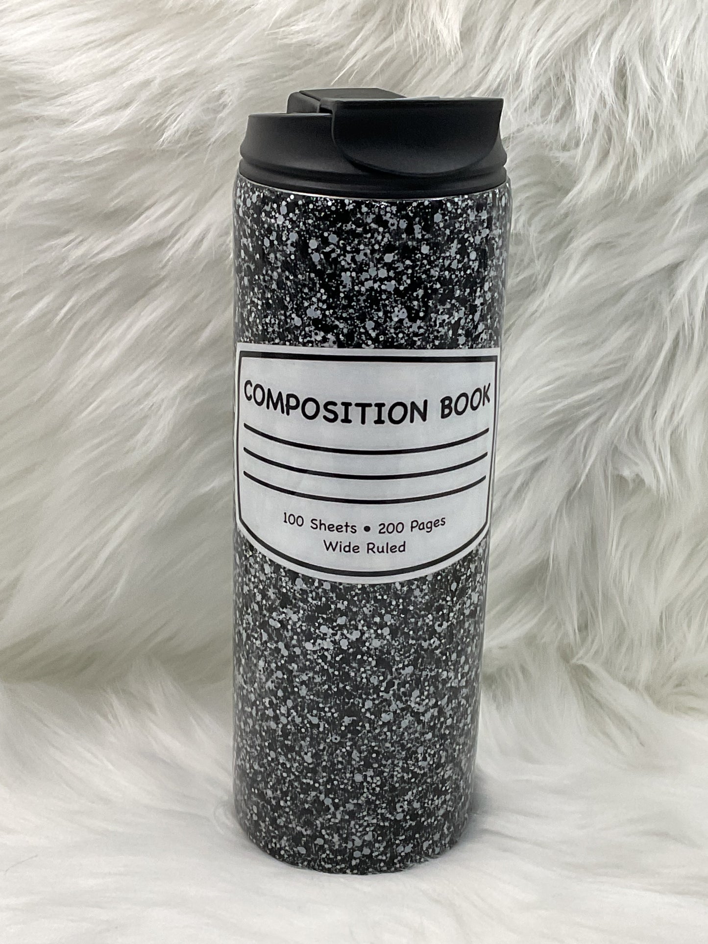 "Composition Book" Skinny 18oz Flip-Flop Tumbler