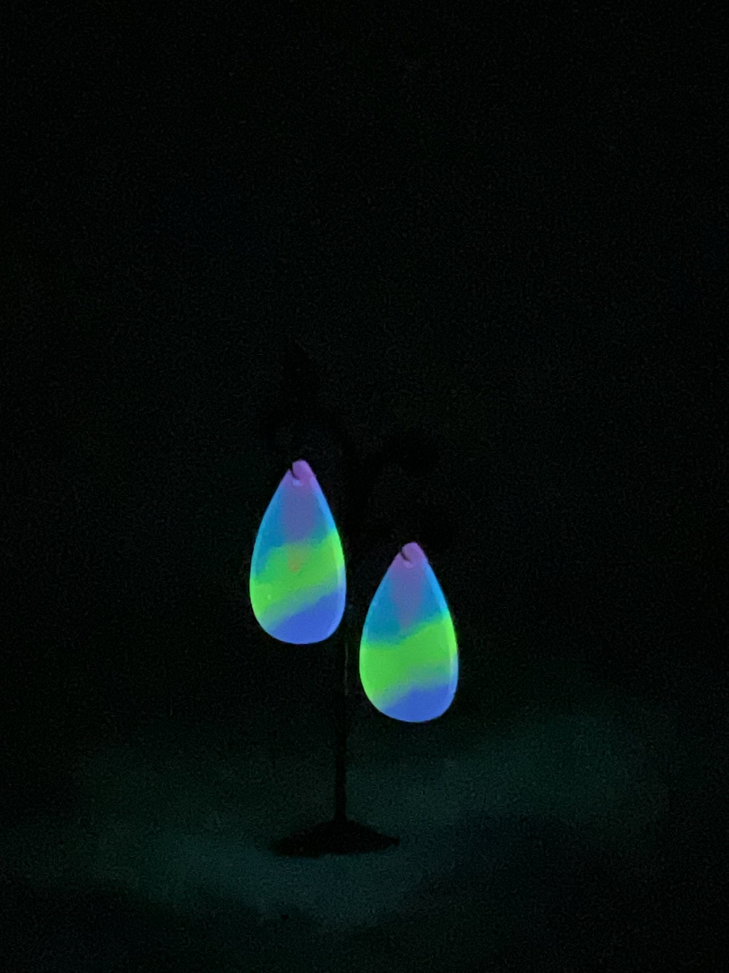 "Medium Glow-in-the-Dark Psychedelic" Earrings