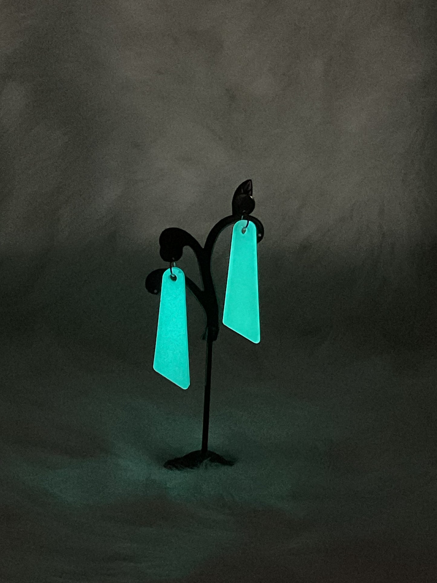 "Glow-in-the-Dark White Bar" Earrings