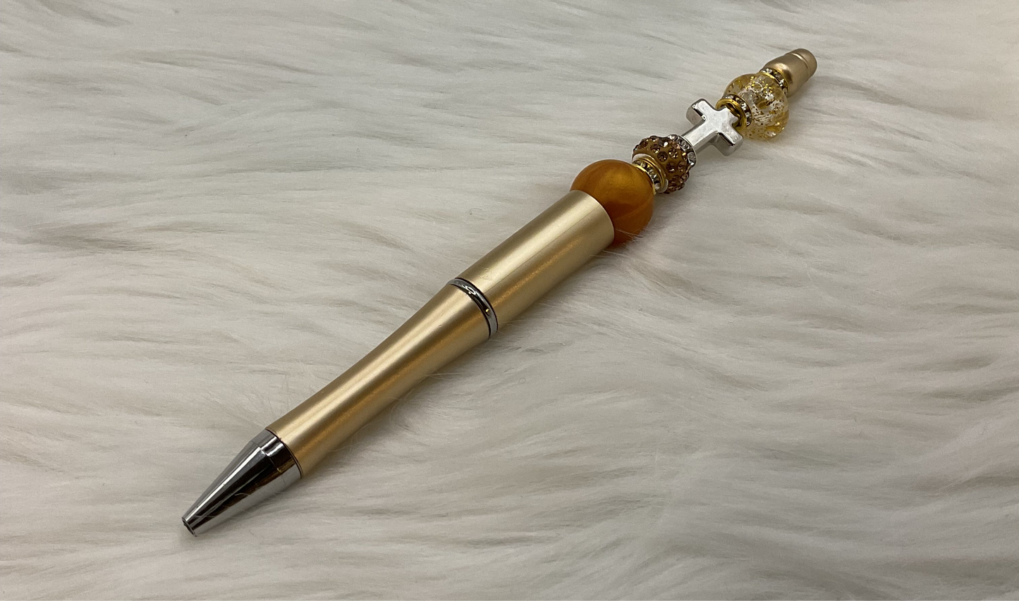 Gold Christian Beaded Pen