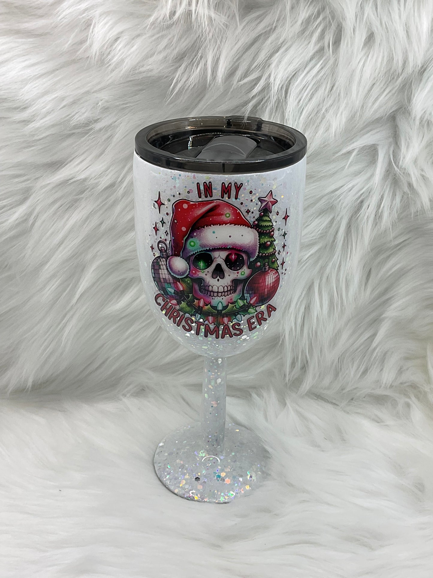 "In My Christmas Era" Wineglass