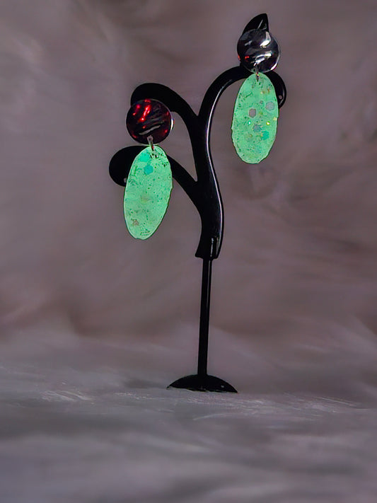 "Glowing Oval" Glow-in-the-Dark Earrings