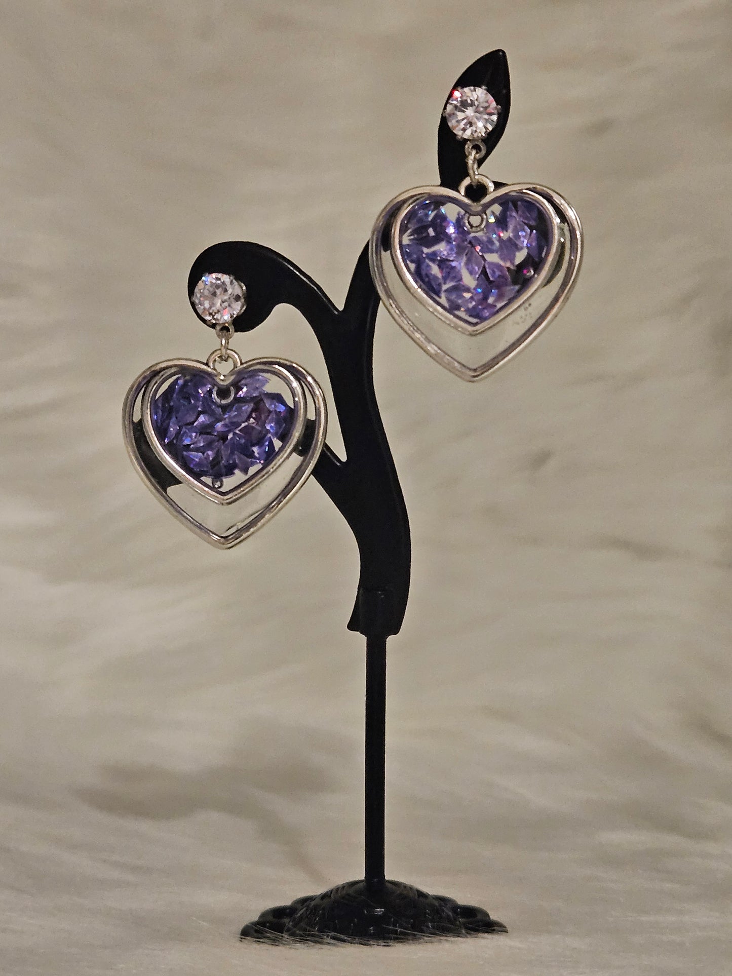 "Purple Heart" Earrings