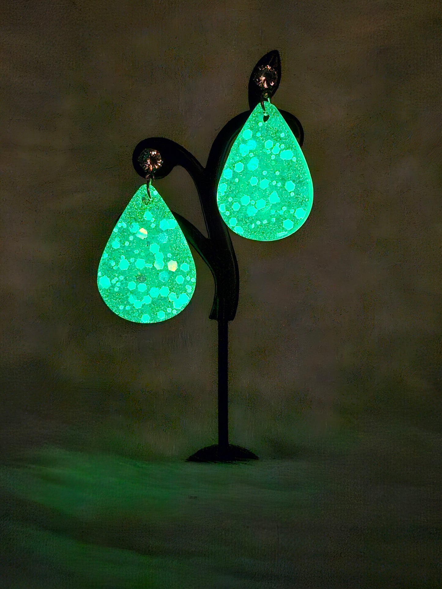 "Glowing Teardrop 2" Glow-in-the-Dark Earrings