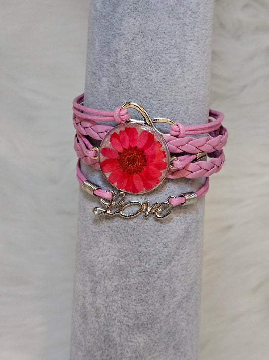 Pink "Tinted Daisy" Bracelet