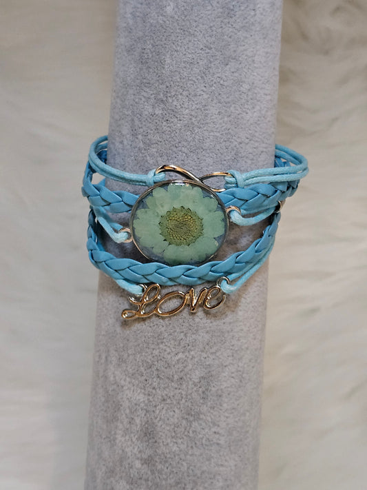 Blue "Tinted Daisy" Bracelet