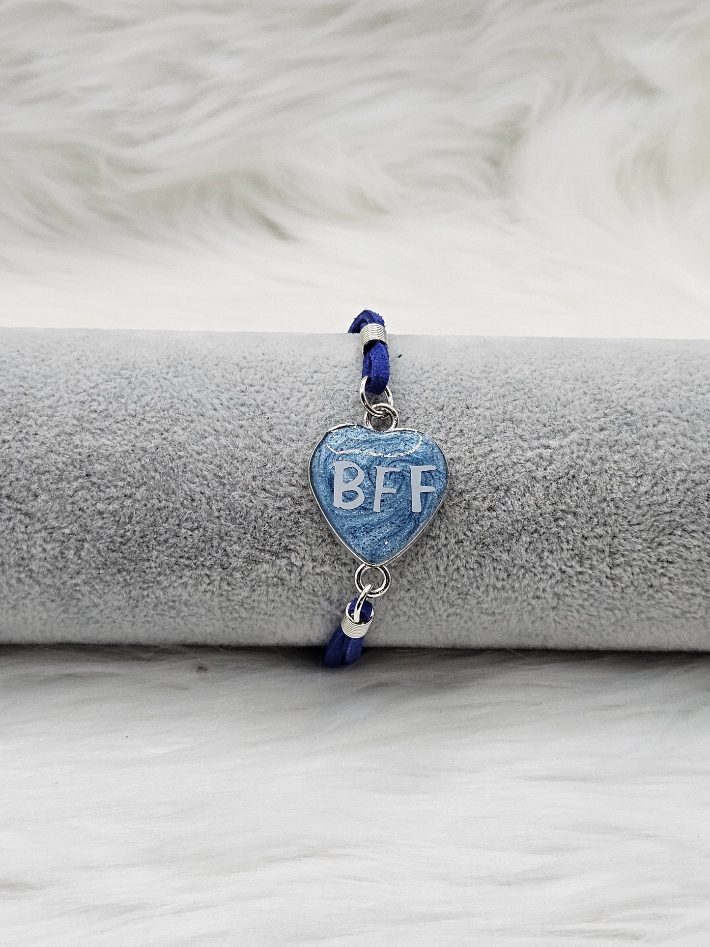 Blue "BFF Heart" Bracelet