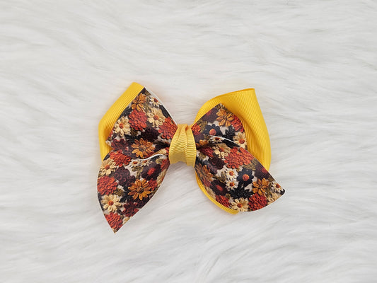 Medium "Autumn Flowers" Hair Bow