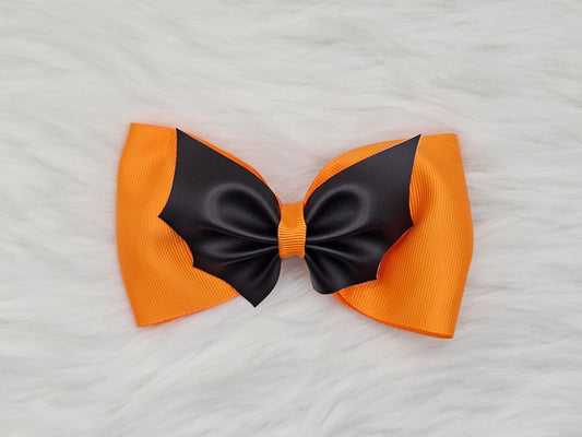 Medium "Bat on Orange" Hair Bow