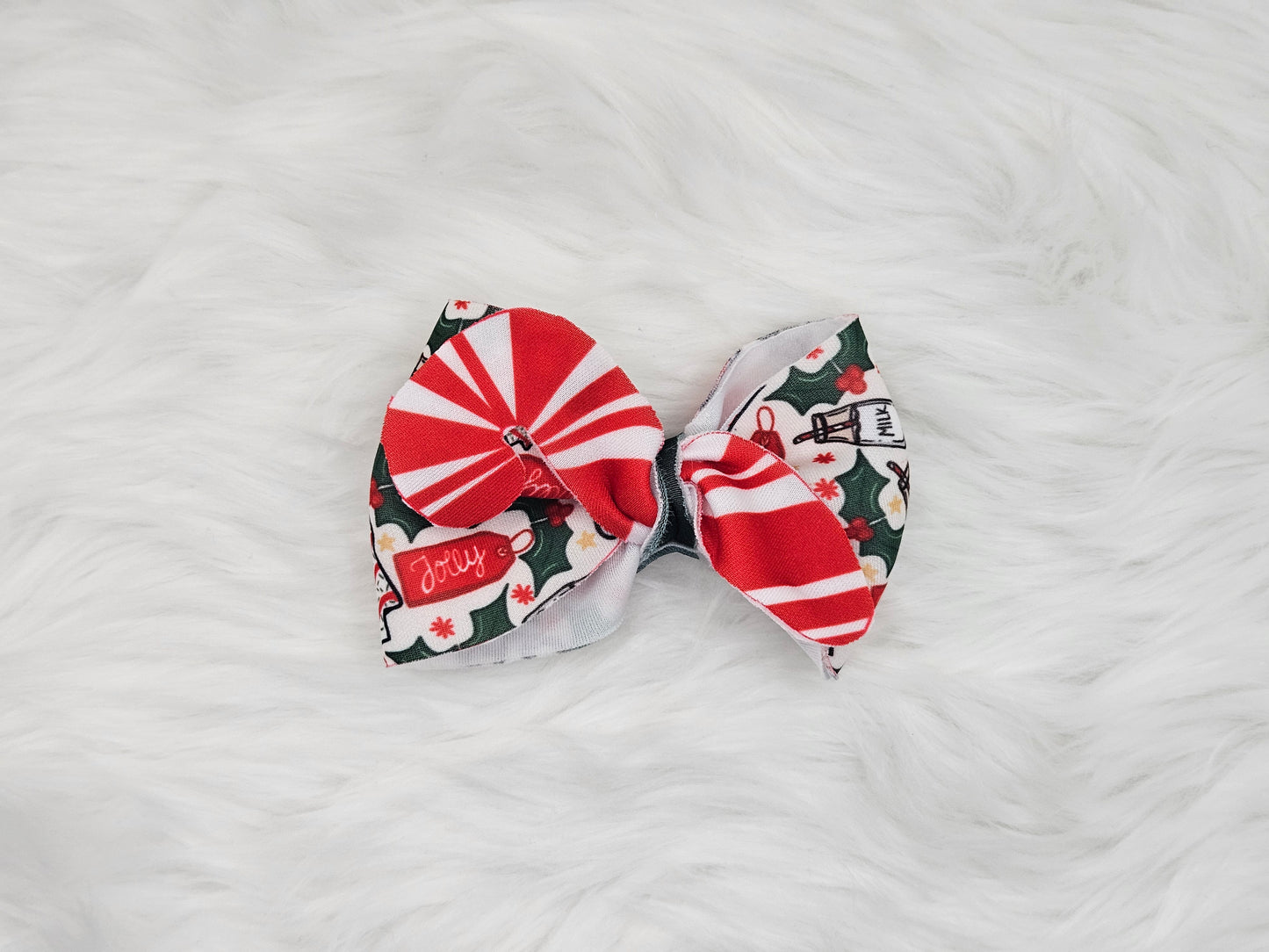 Small "Christmas Cane" Hair Bow