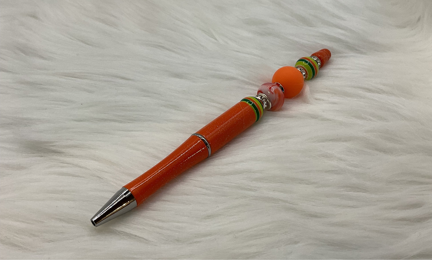 Orange Beaded Pen