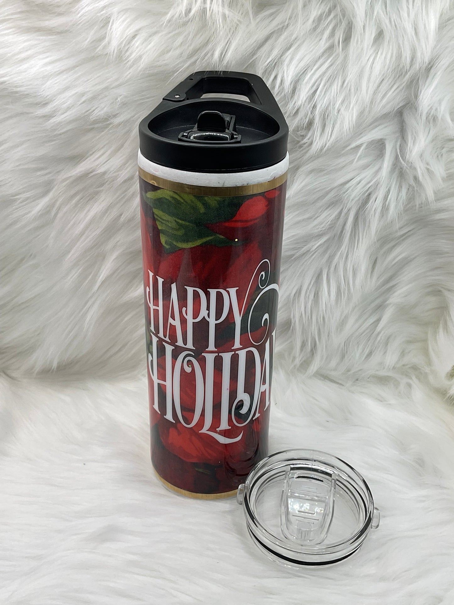 "Happy Holidays" 20oz Tumbler with 2 Lids