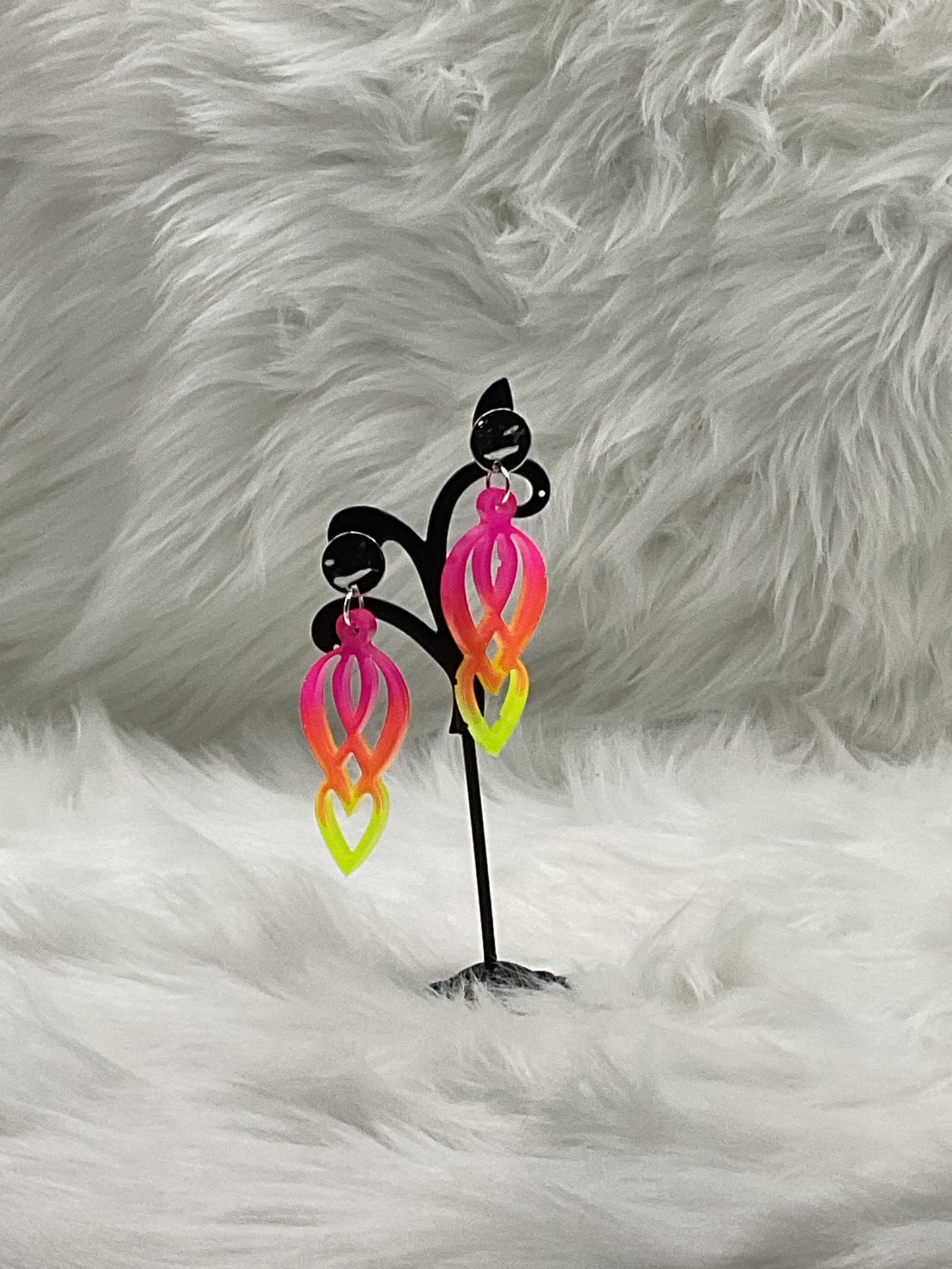 "Glow-in-the-Dark Psychedelic Candlelight" Earrings