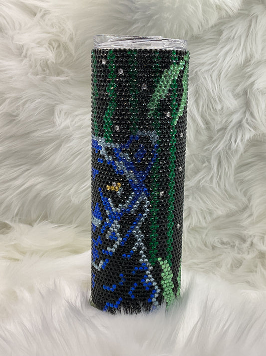 Black Panther Tumbler with Rhinestones