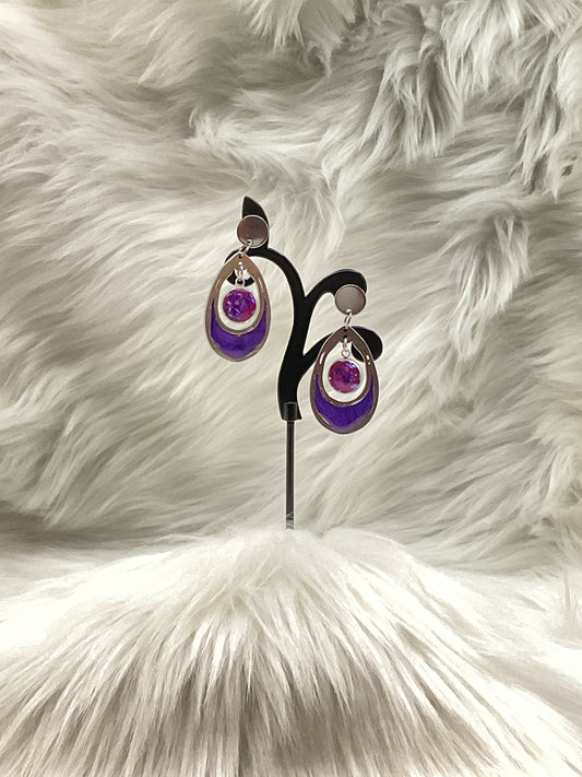 Purple Teardrop Earrings