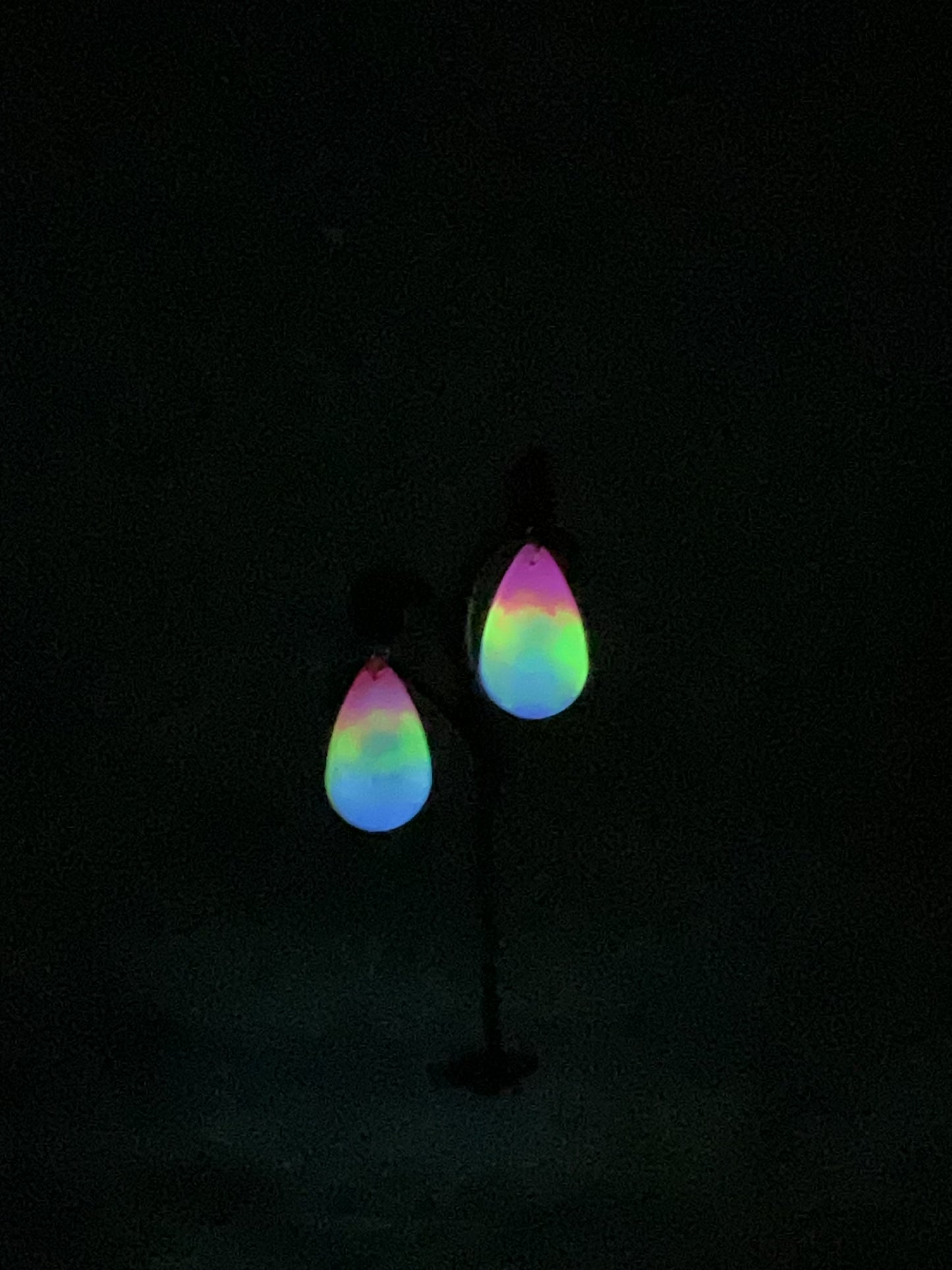 "Small Glow-in-the-Dark Psychedelic" Earrings