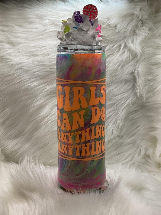 "Change The World” 20oz Tumbler with Decorative Top