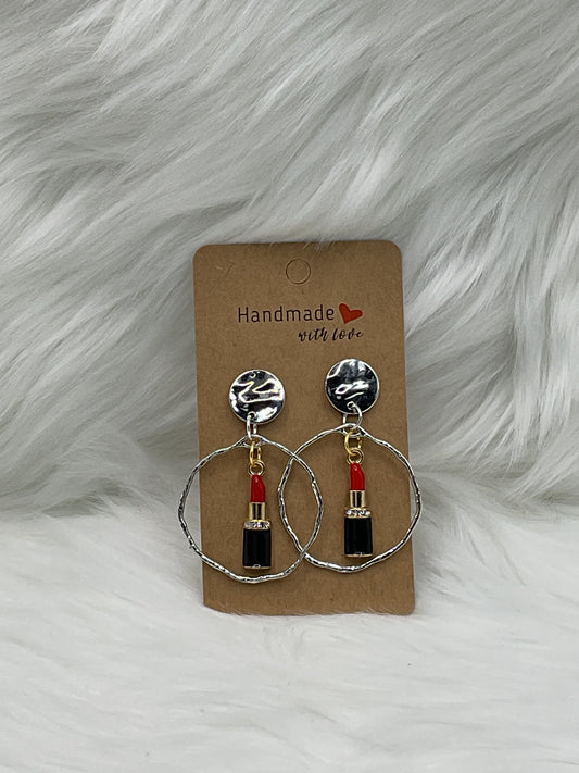 "Lipstick Hoop" Earrings