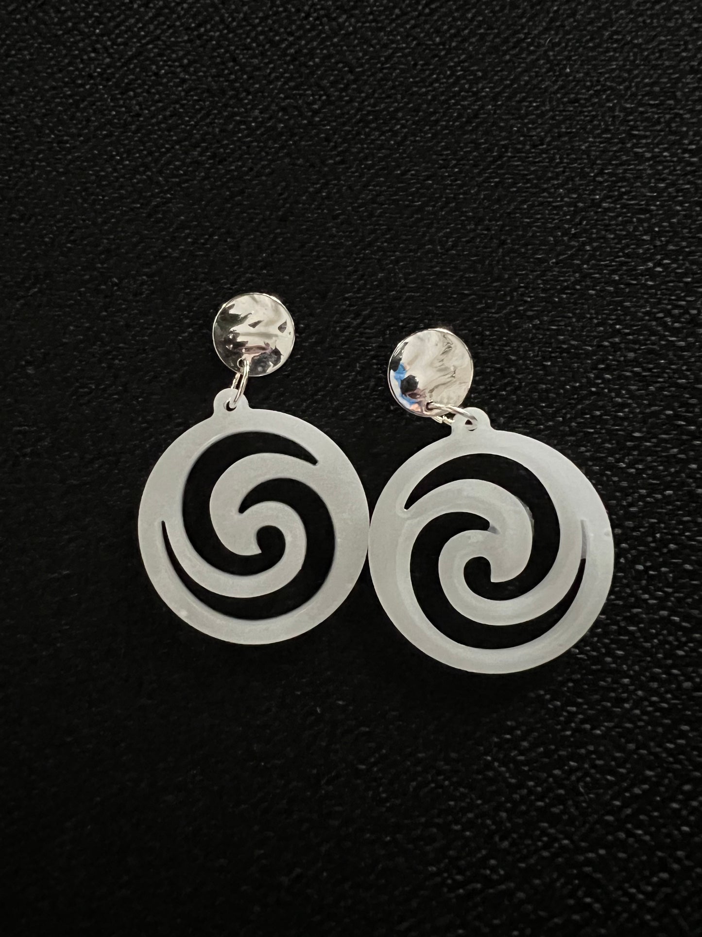 "Red Spiral Glow" Glow-in-the-Dark Earrings