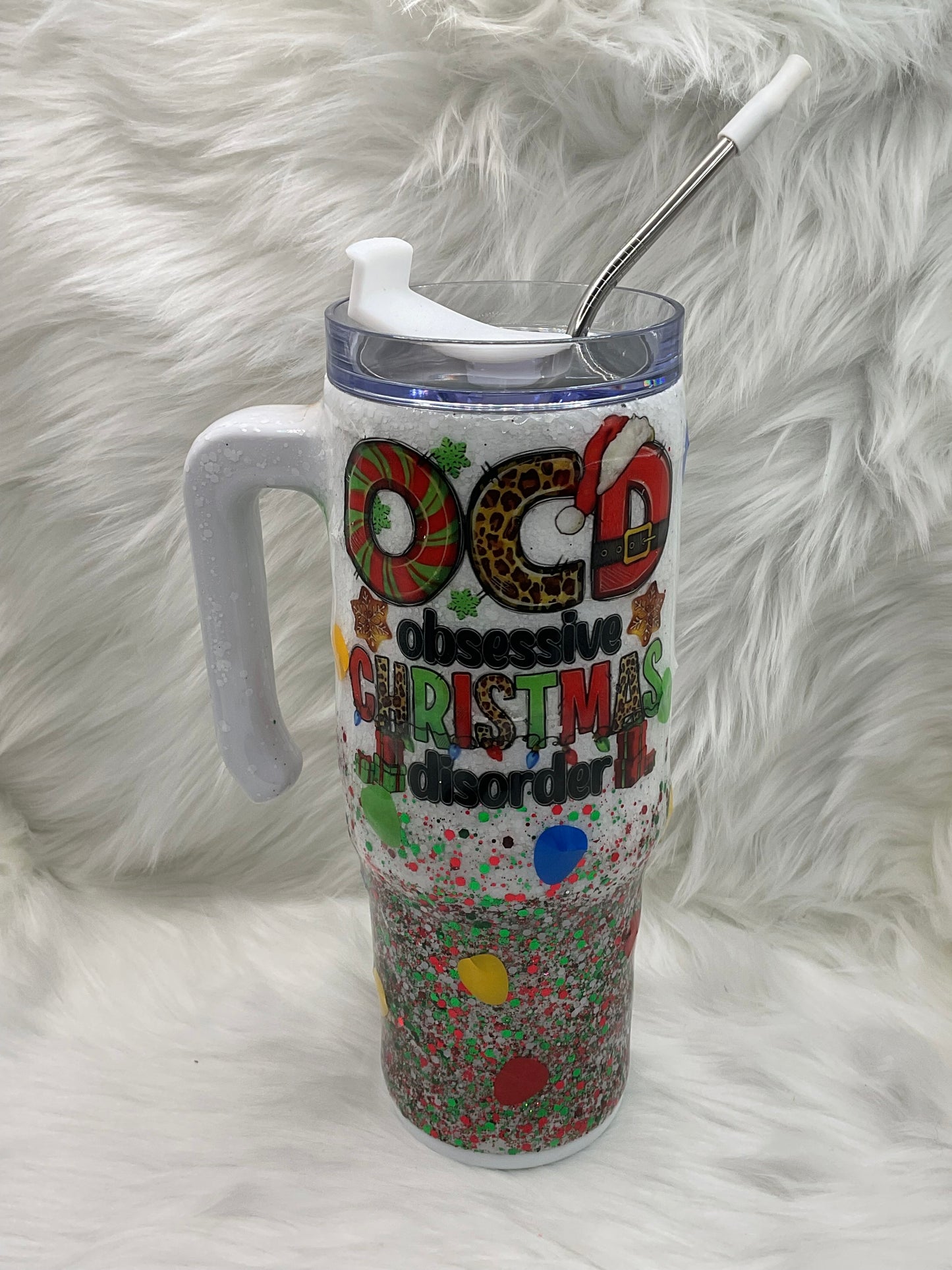 "OCD: Obsessive Christmas Disorder" 30oz Tumbler with Lights