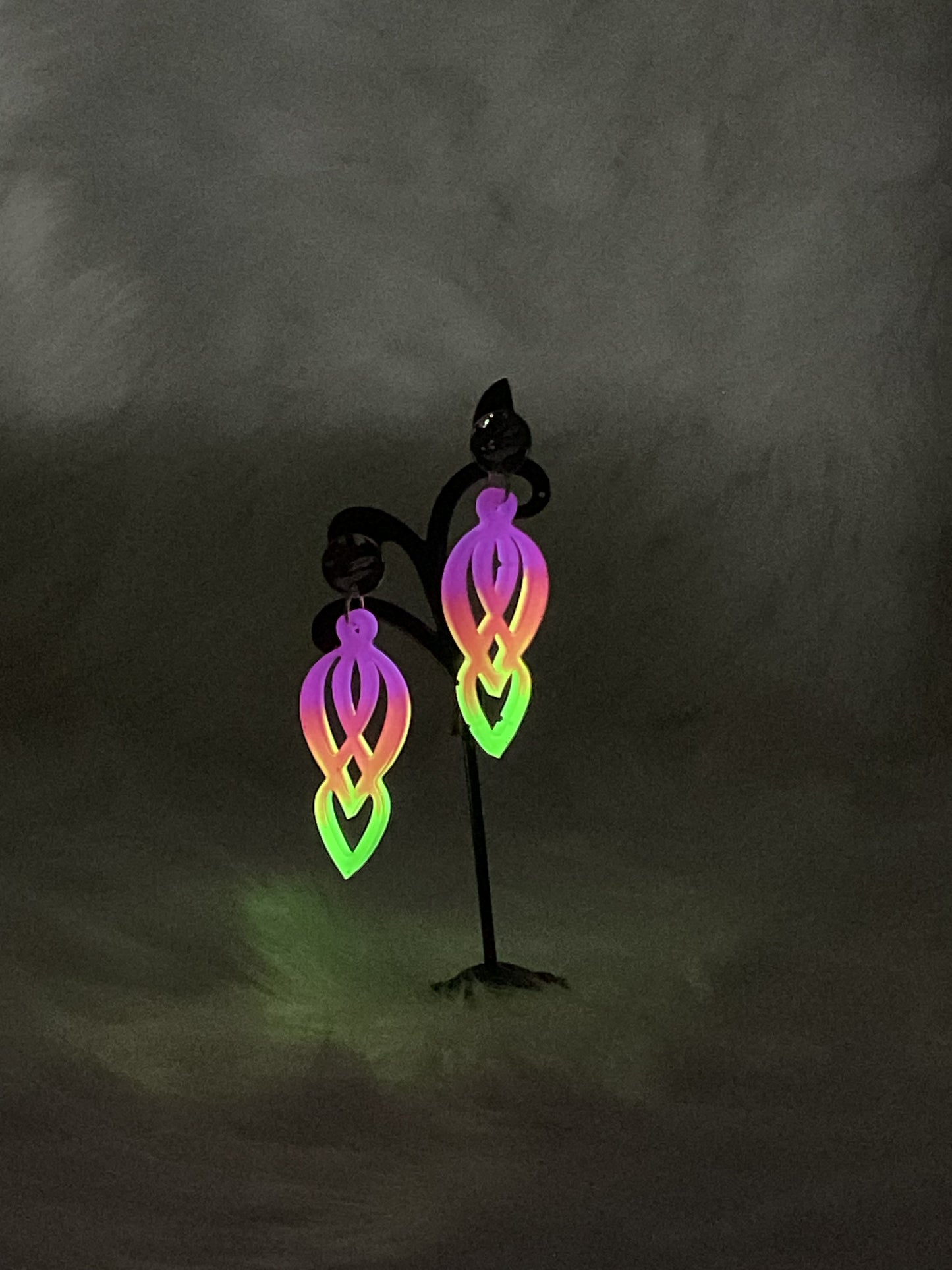 "Glow-in-the-Dark Psychedelic Candlelight" Earrings