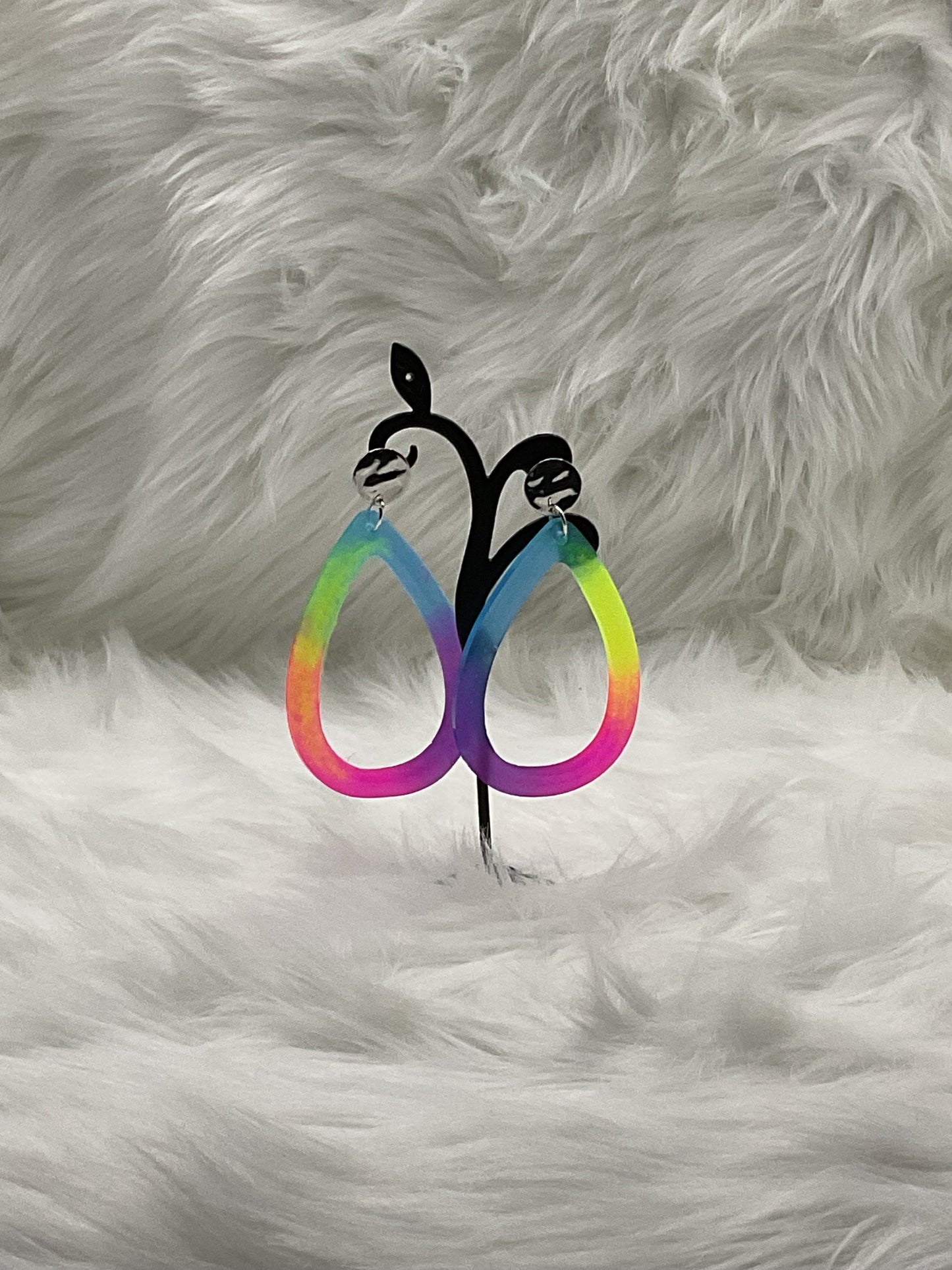 "Large Glow-in-the-Dark Psychedelic" Earrings