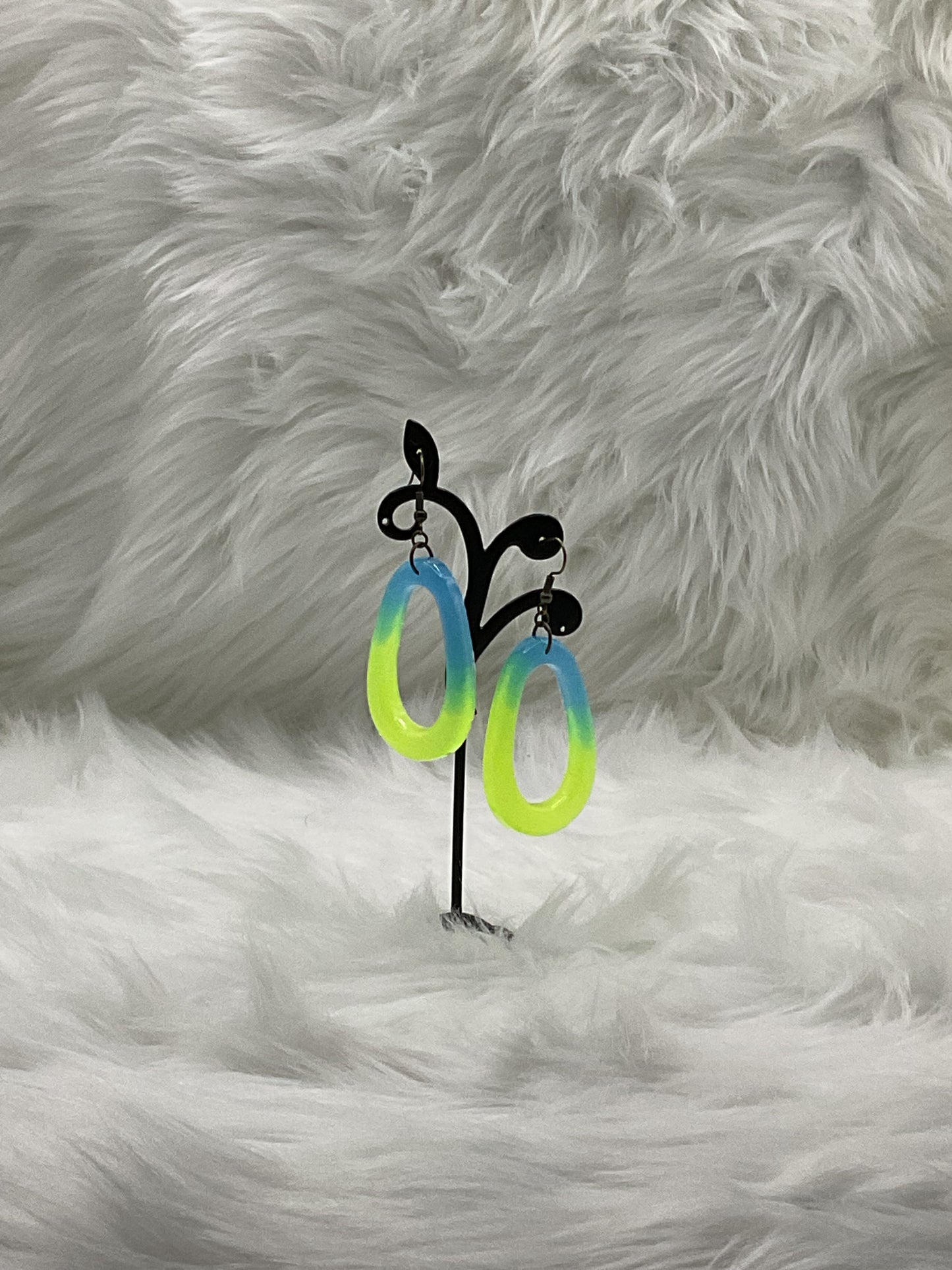 "Glow-in-the-Dark Blue Hoop" Earrings