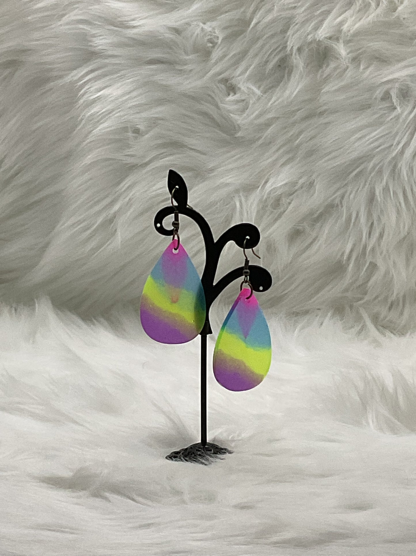 "Medium Glow-in-the-Dark Psychedelic" Earrings