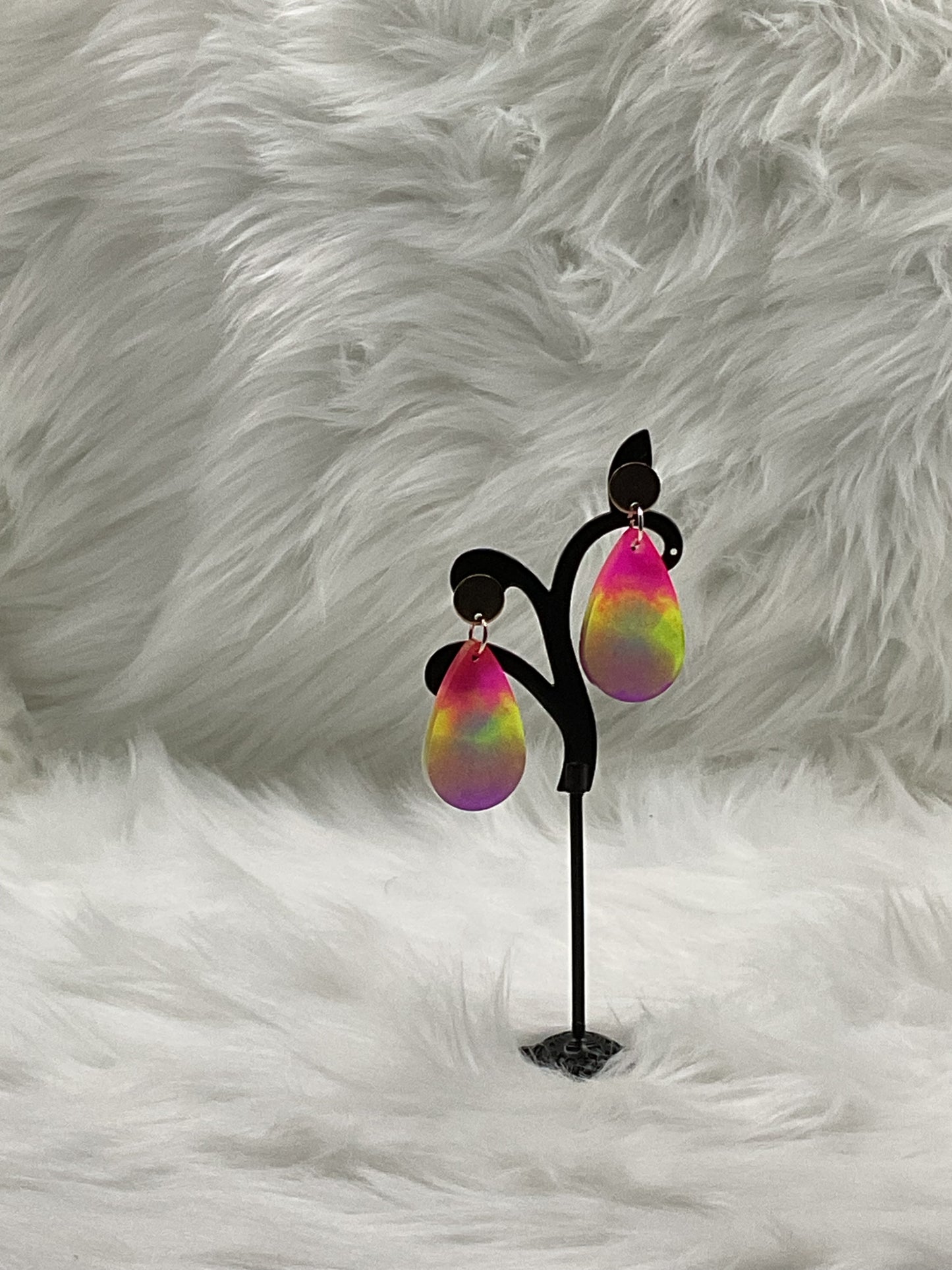 "Small Glow-in-the-Dark Psychedelic" Earrings