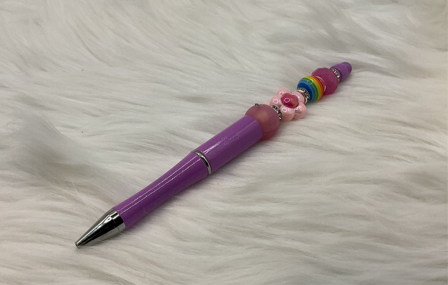 Purple Beaded Pen 2