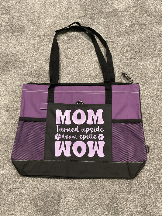 "MOM = WOW" Zippered Tote