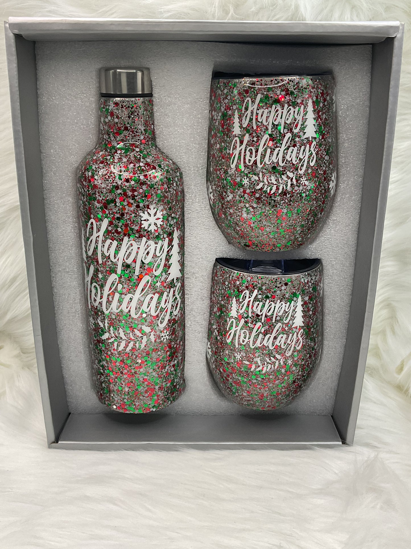 "Happy Holidays" Wine Gift Set