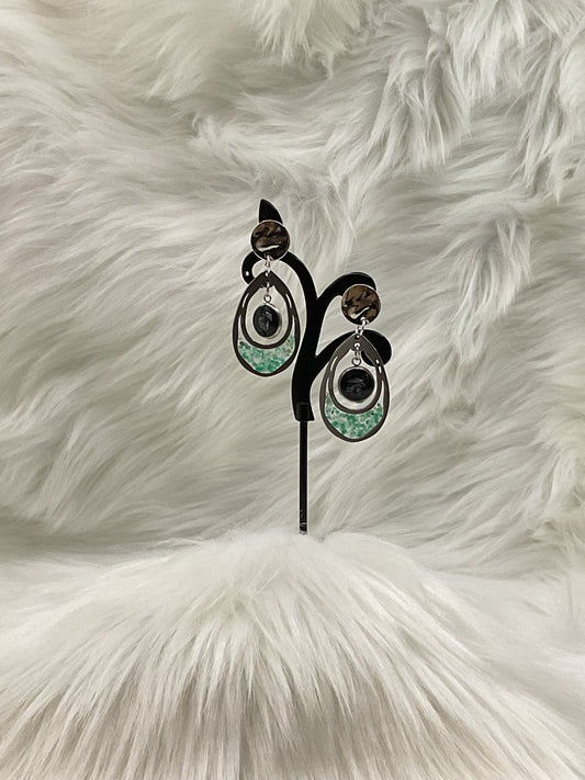 Green Marble Earrings