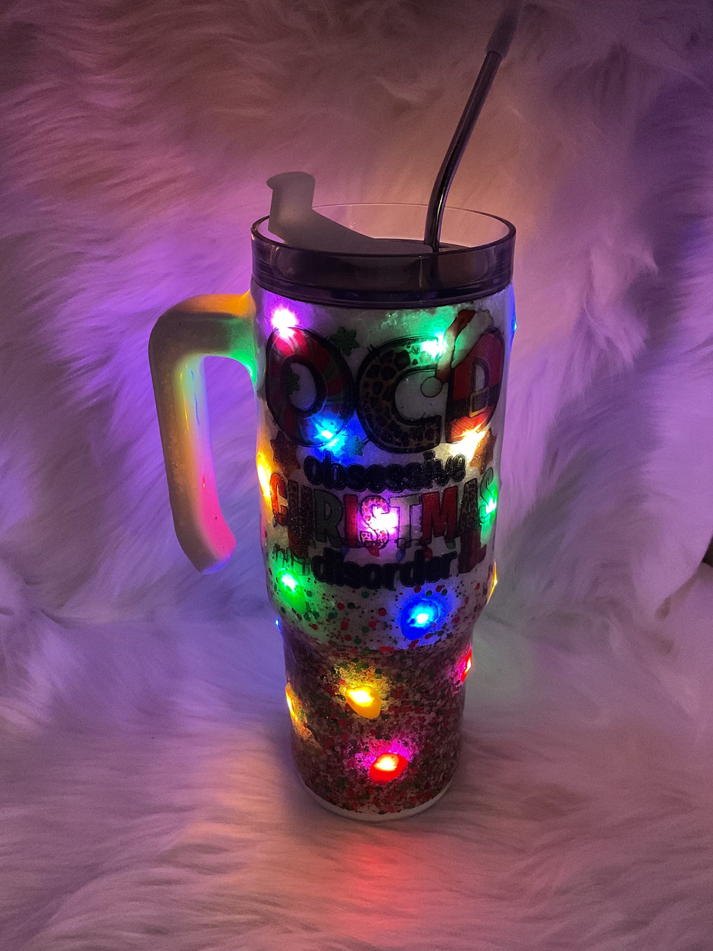 "OCD: Obsessive Christmas Disorder" 30oz Tumbler with Lights