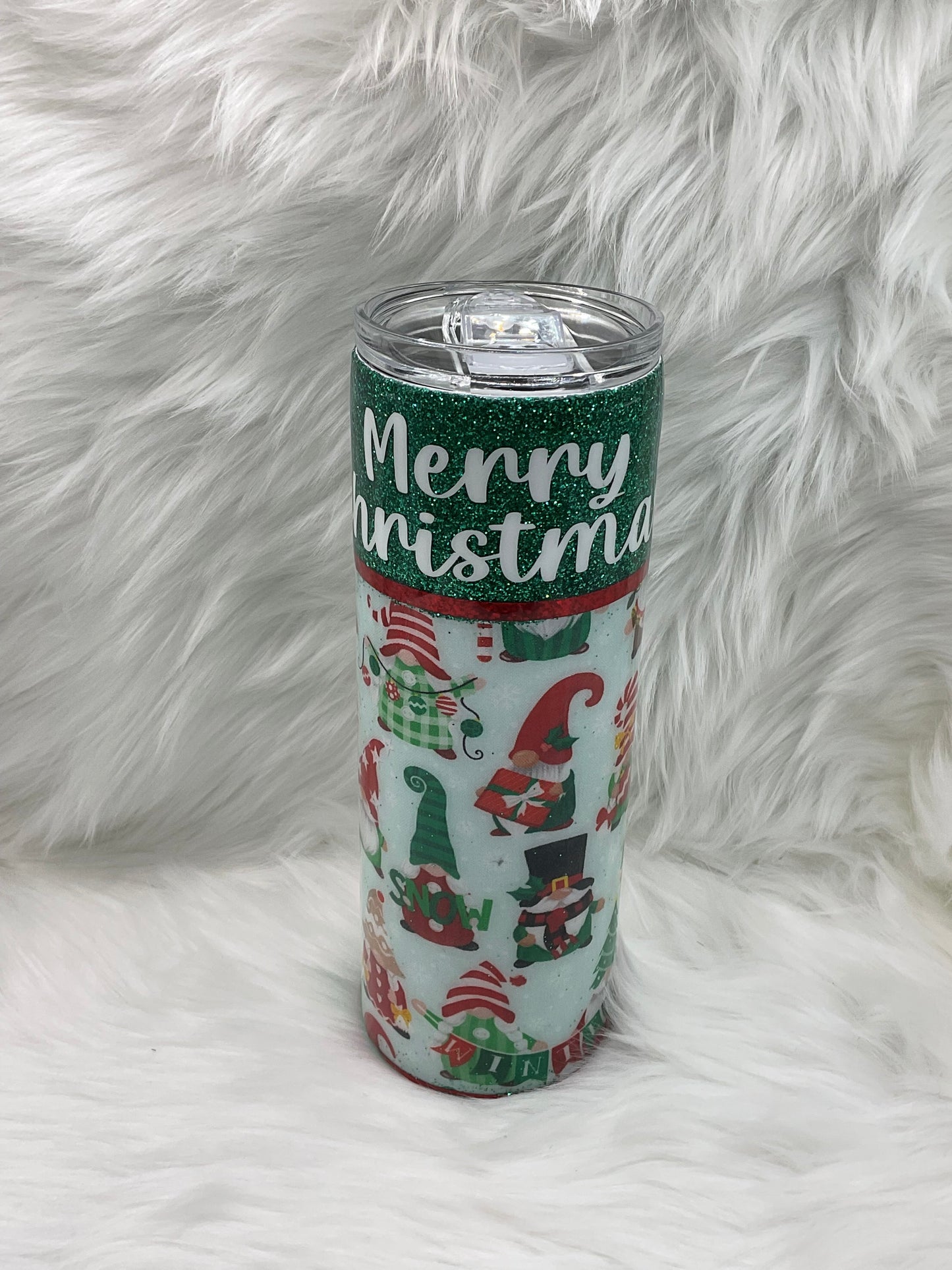 "Merry Christmas Gnomes" 20oz Glow-in-the-Dark Tumbler