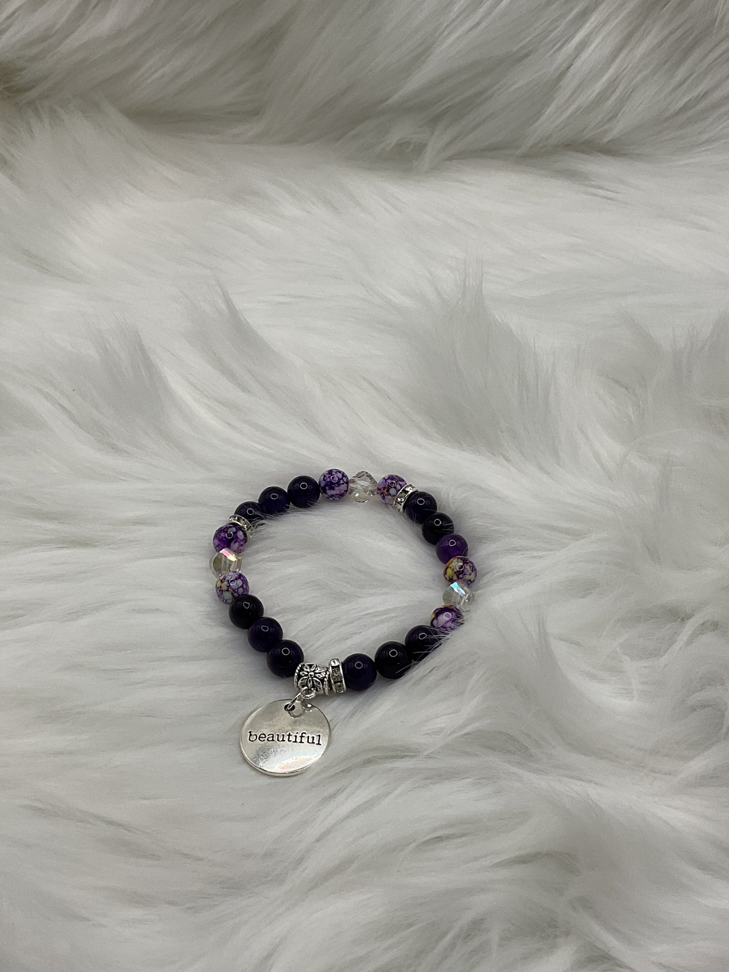 Purple Swirl Beaded Bracelet